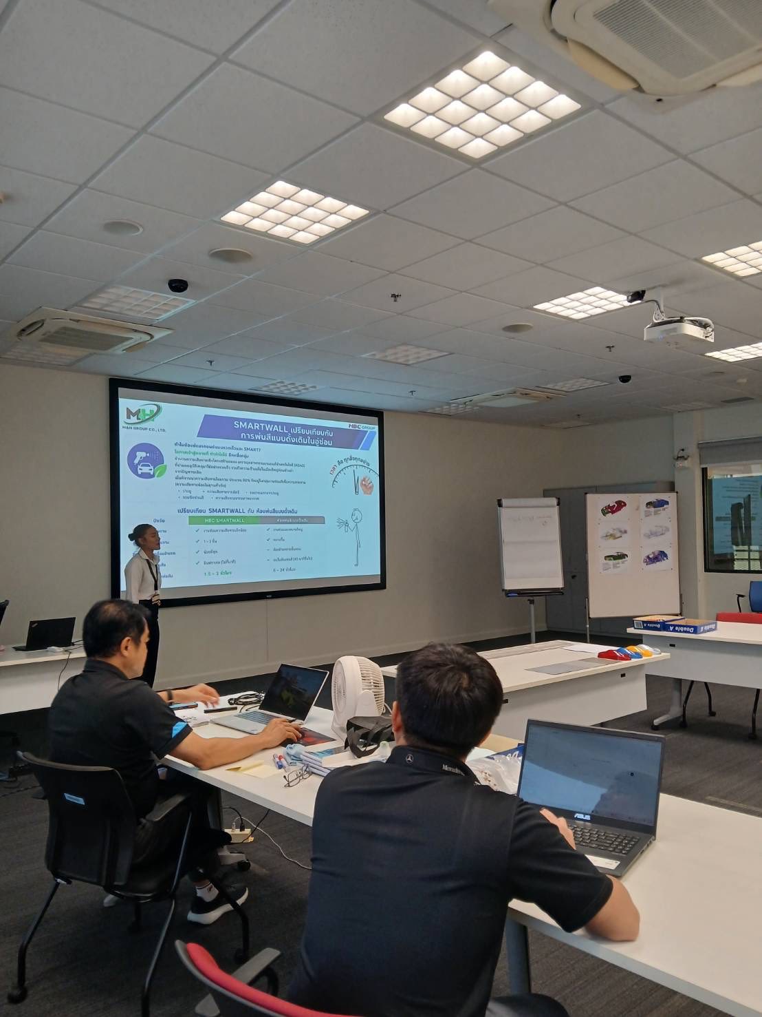 Classroom session introducing SmartWall workflow before workshop demonstration