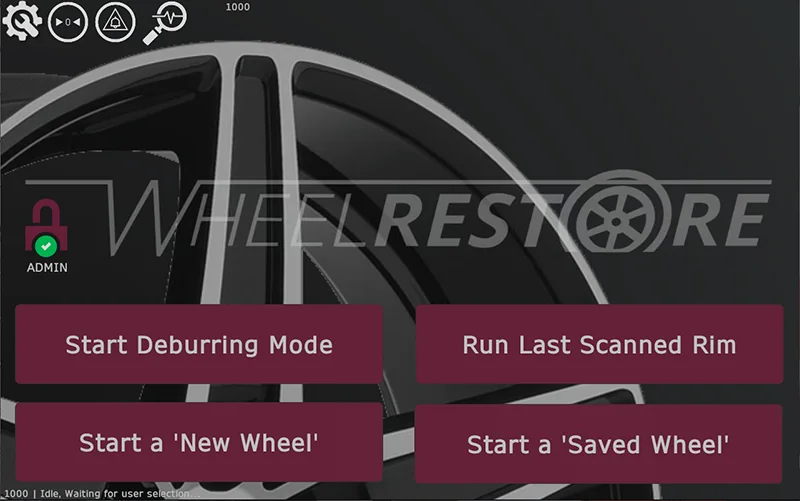 Operator screen preview for Wheel Repair Machine
