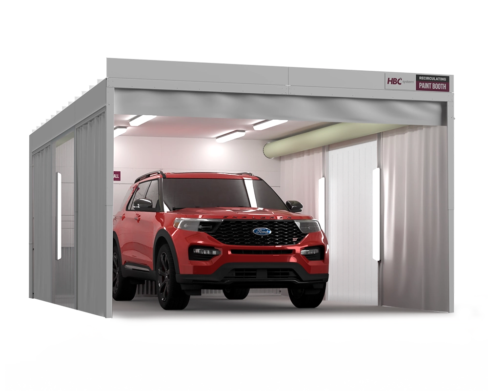 Recirculating Paint Booth Large shown as the product reference for comparing paint extraction fit, setup, and workshop role.