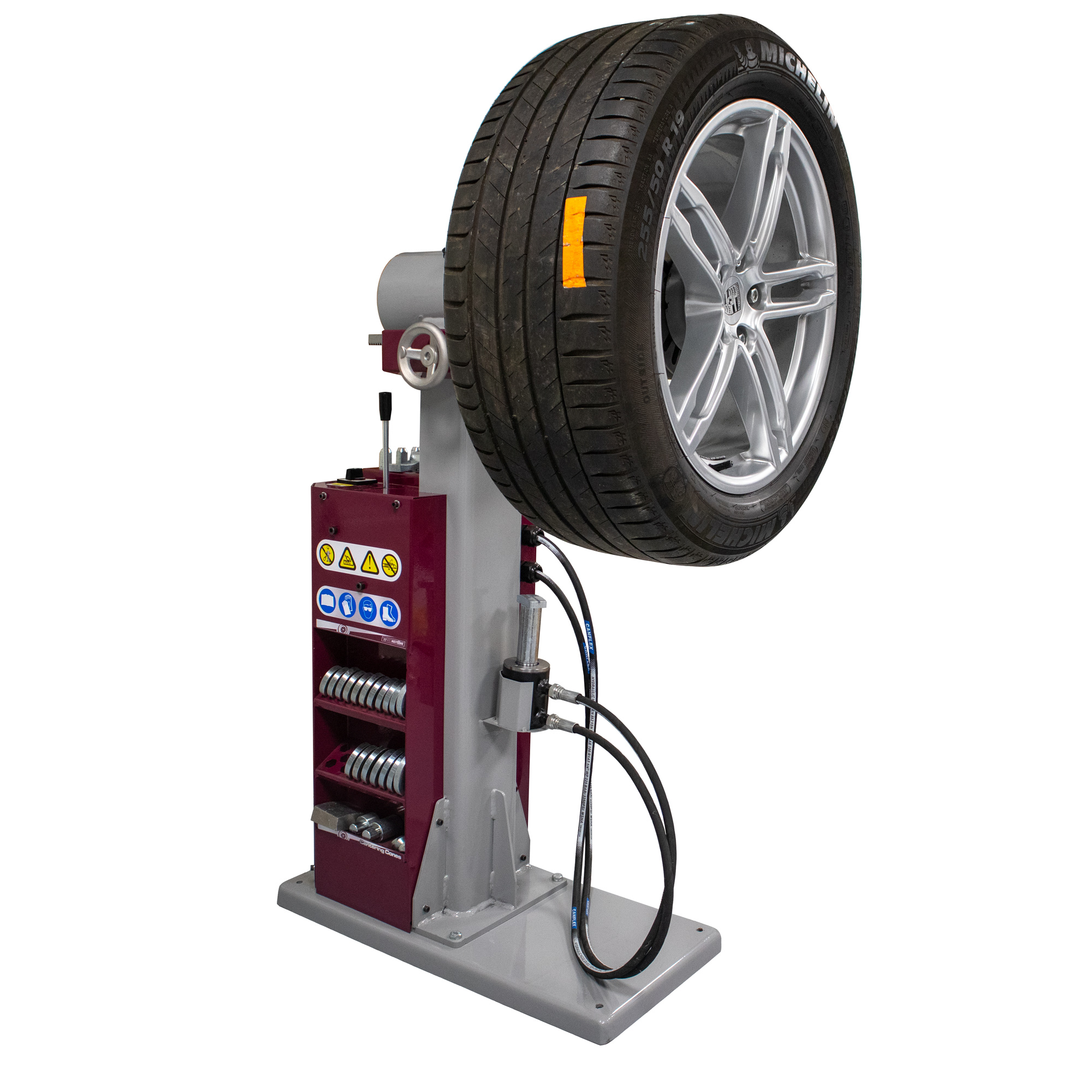 Compact Electro-hydraulic Wheel Straightener shown for comparing wheel repair setup, workshop fit, and ownership needs.