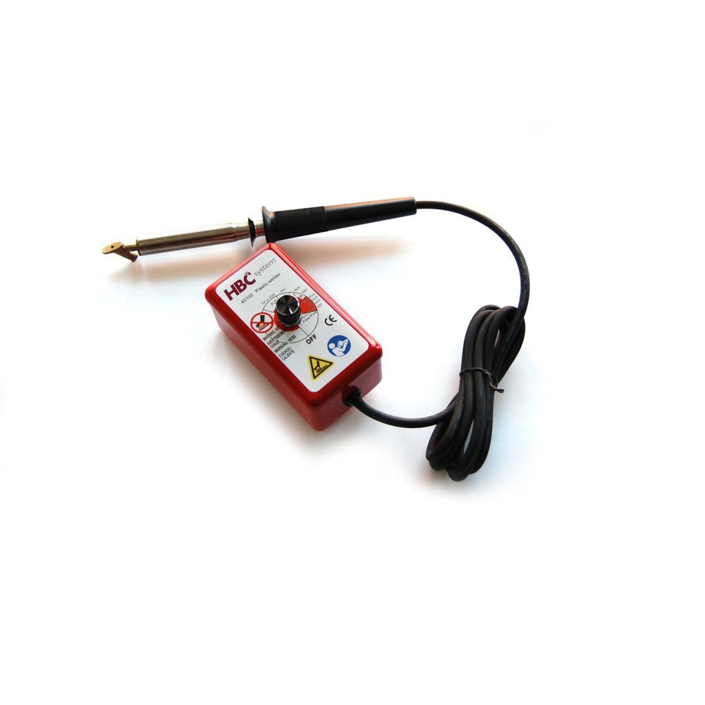 Plastic welding gun shown for comparing wheel repair setup, workshop fit, and ownership needs.
