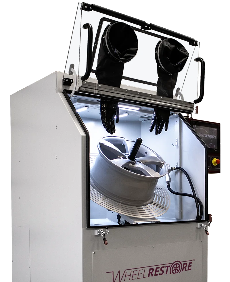 Open cabinet view preview for Wheel Blasting Machine