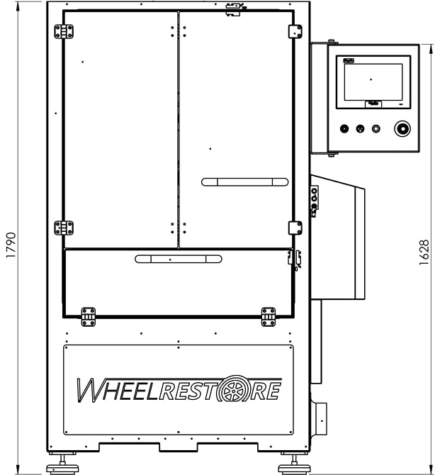 Machine front preview for Wheel Painting Machine