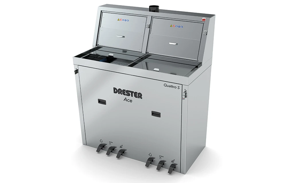 Drester Ace Quattro Solvent stainless steel DI4S shown for comparing cleaning and waste setup, workshop fit, and ownership needs.
